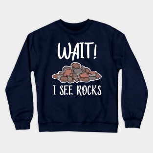 Wait! I See Rocks, Funny Geologist Crewneck Sweatshirt